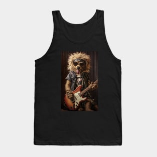 Rock n roll dog playing guitar Tank Top